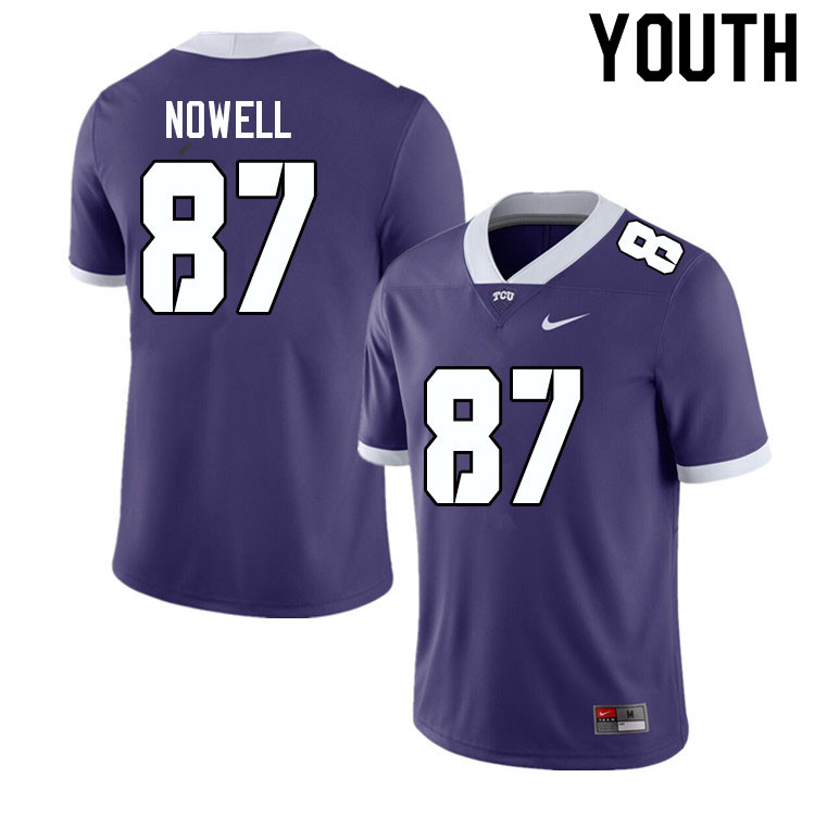 Youth #87 Blake Nowell TCU Horned Frogs College Football Jerseys Sale-Purple
